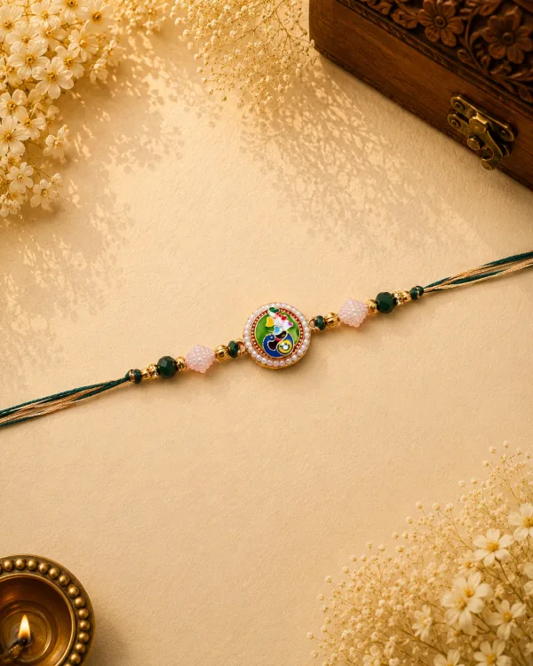 Elegant Minimalist Peacock-Inspired Designer Bhai Rakhi
