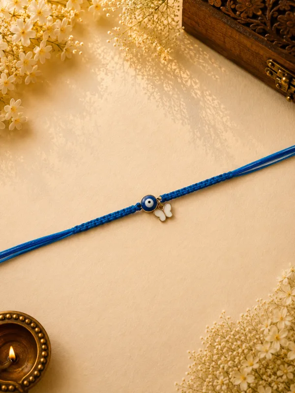 Evil Eye Butterfly Knotting Belt Bhabhi Rakhi