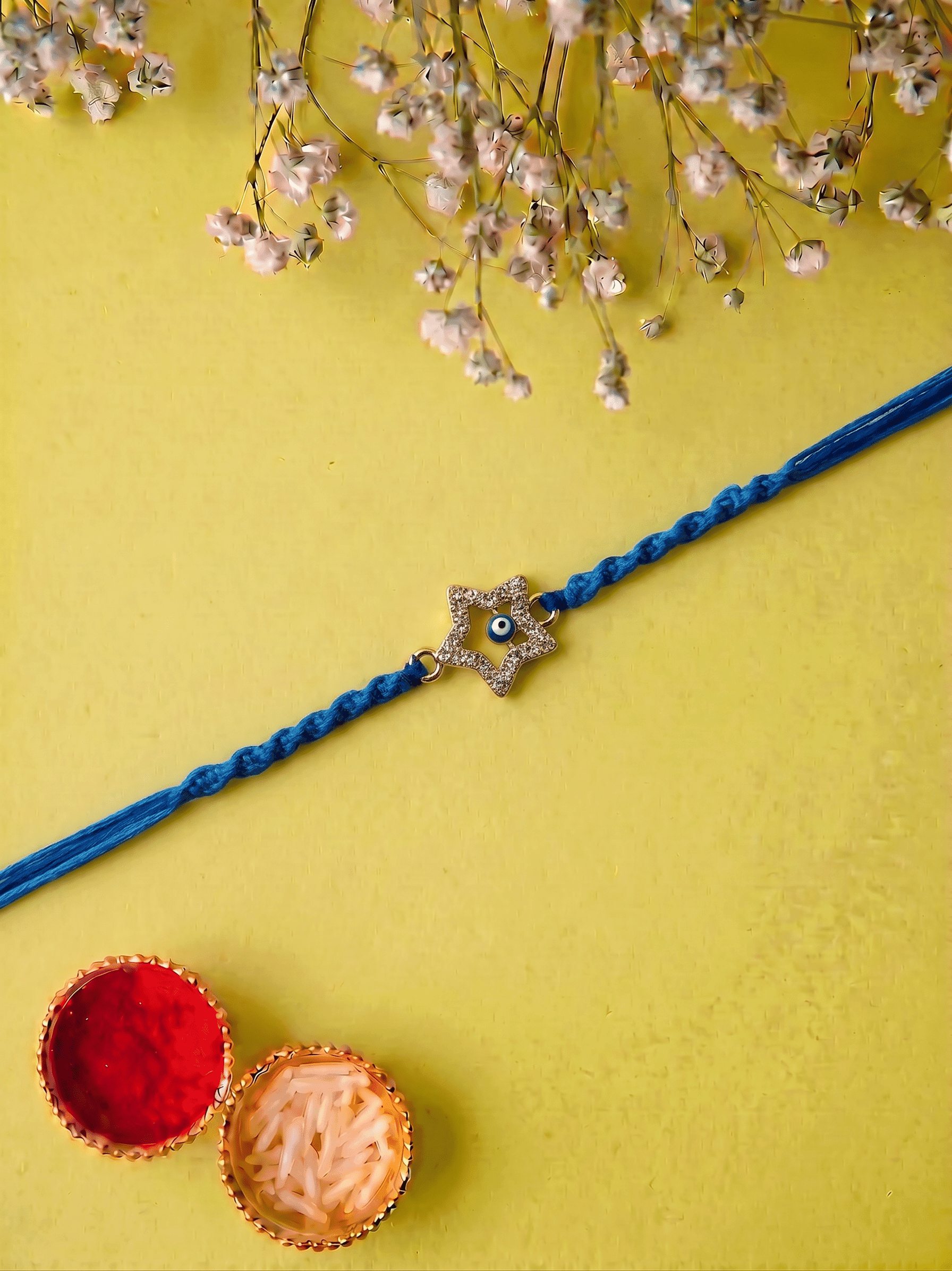 Designer Evil Eye Star with Blue Thread Bhabhi Rakhi