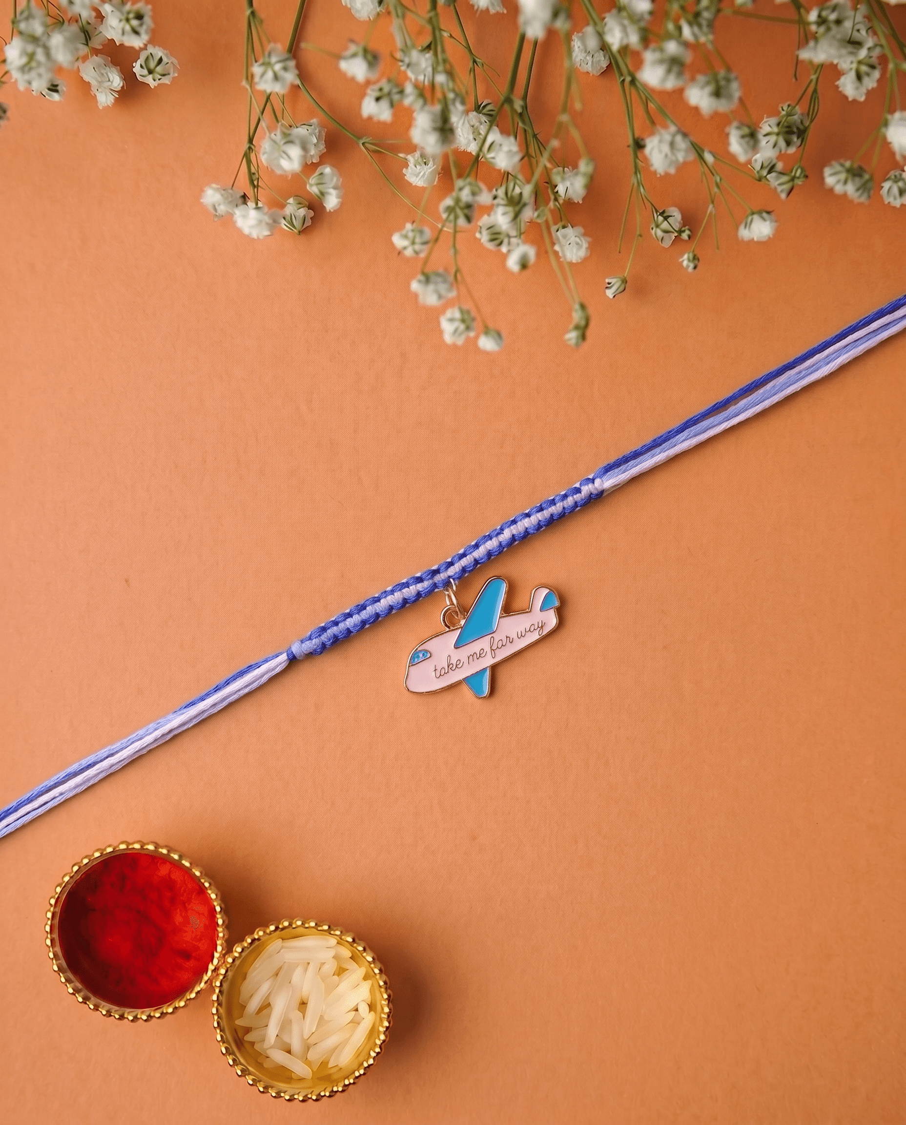 Handmade To The Moon Space Rocket Designer Kids Rakhi