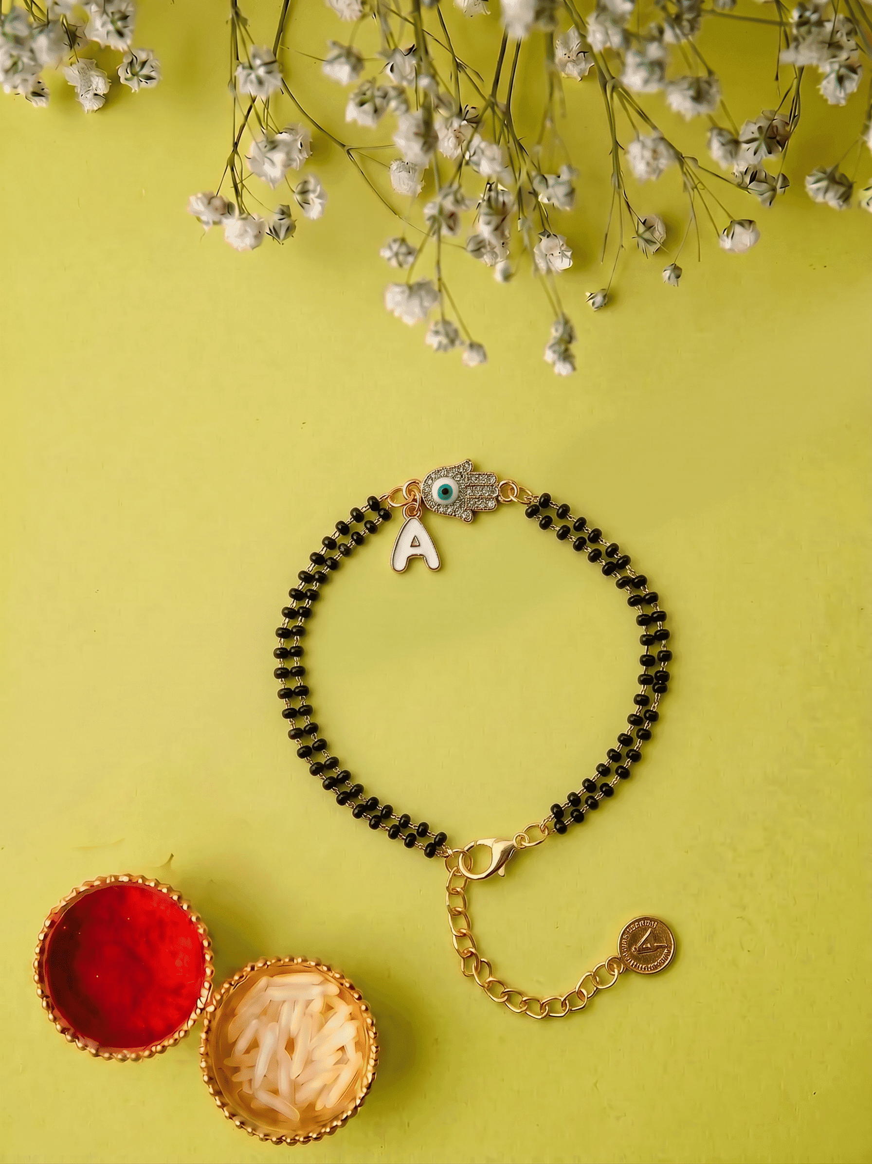 Luxury Adjustable Evil Eye Mangalsutra Bracelet Bhabhi Rakhi-2