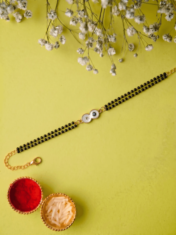 Luxury Infinity Evil Eye Mangalsutra Bracelet Bhabhi Rakhi