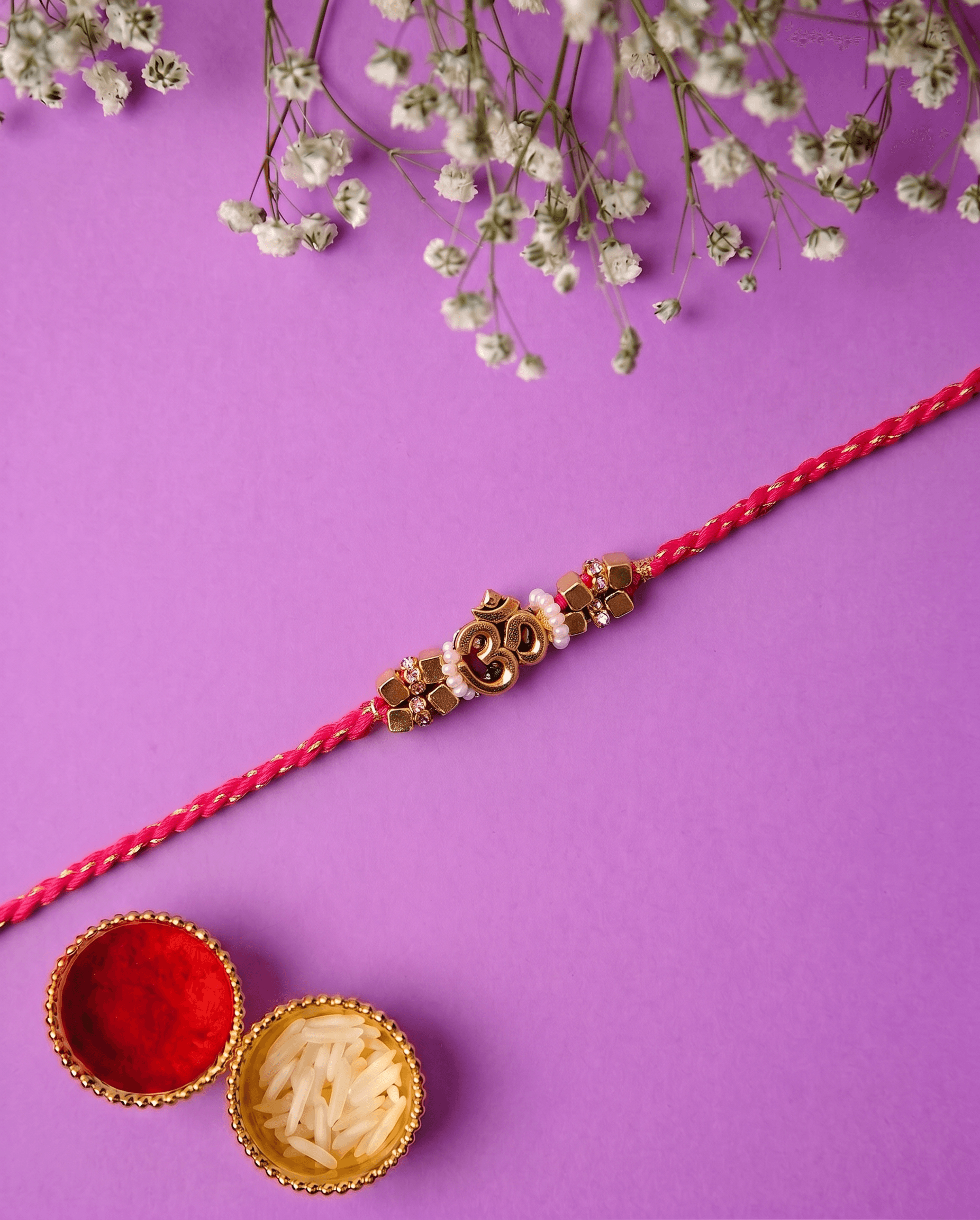 Royal Antique Gold Om Bhai Rakhi