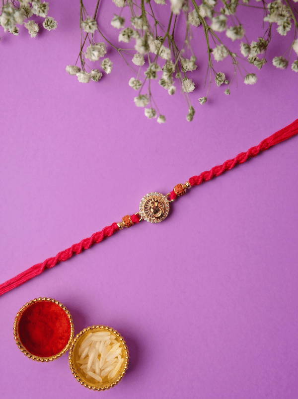 Royal Diamond Antique Om letter Bhai Rakhi