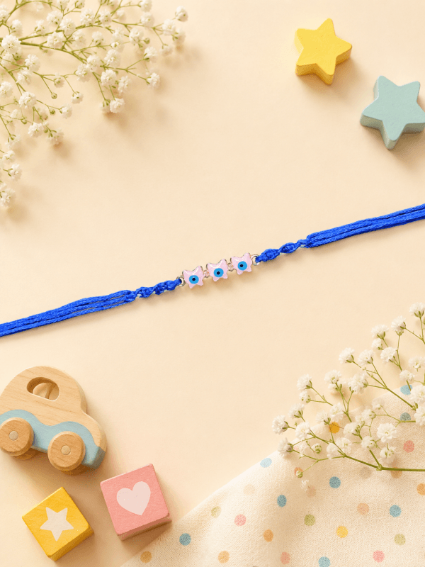 Cute Evil Eye Flower Kids Rakhi