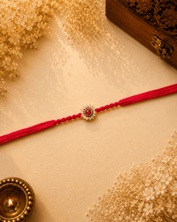 Floral Stone Bhai Rakhi
