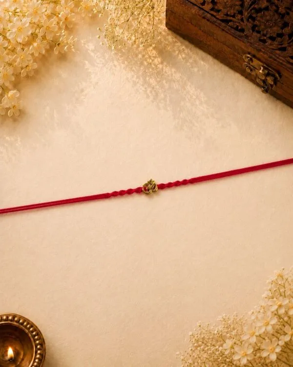 Big Om Knotting Bead Bhai Rakhi