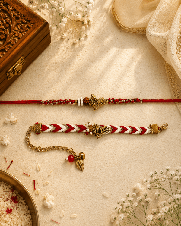 Ganpati Knotting Belt Bhai Bhabhi Rakhi Set