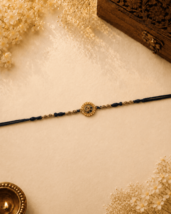 Om Blue Thread Bhai Rakhi
