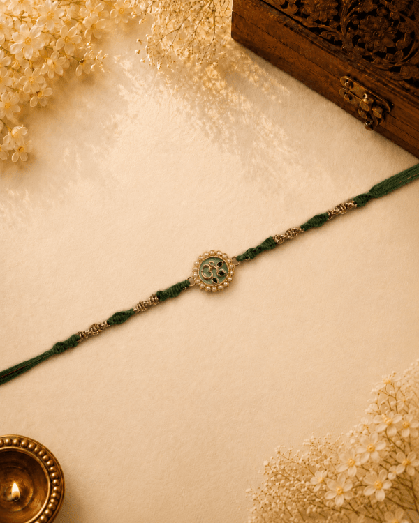 Om Green Thread Bhai Rakhi