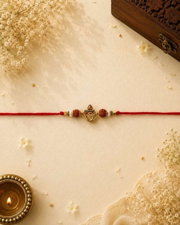 Divine Om Rudraksha Bhai Rakhi